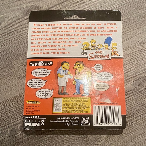 The Simpsons Moe and Barney Talking Keychain “6 phrases” - Picture 2 of 2